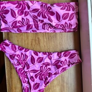 Floral bandeau bikini set